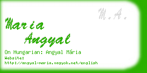 maria angyal business card